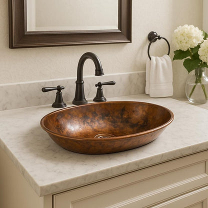 Rustic Oxidized Copper Vessel Sink