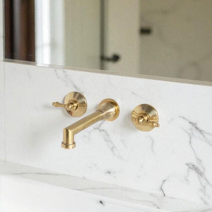 Unlacquered Brass Wall-Mount Bridge Faucet