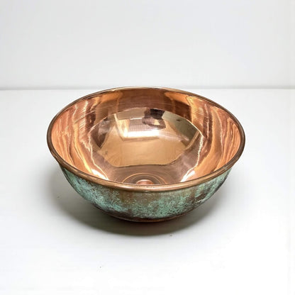 Handcrafted Oxidized Copper Vessel Sink with Patina Finish