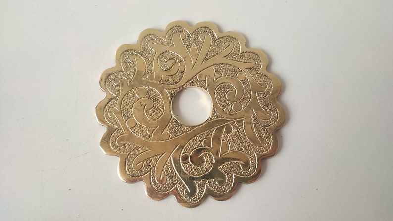Hand-Engraved Polished Brass Wall Mount Faucet