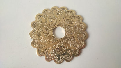 Hand-Engraved Polished Brass Wall Mount Faucet
