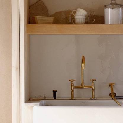 Vintage Bridge Brass Kitchen Faucet with Side Sprayer