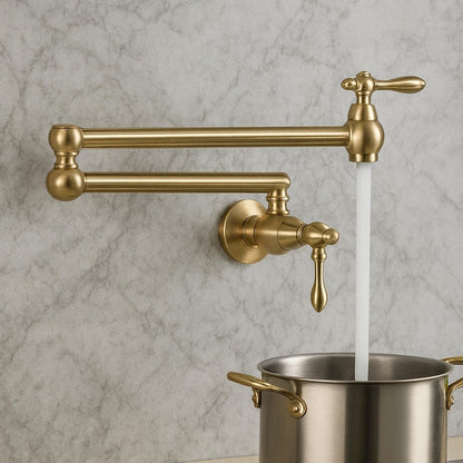 Polished Chrome Wall Mount Pot Filler Faucet