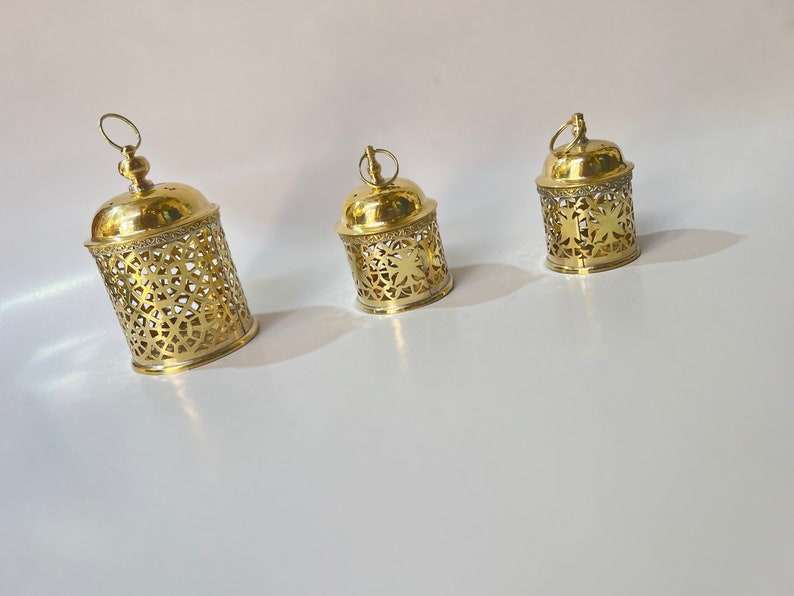 Mini Moroccan Brass Lanterns – Hand-Cut Decorative Candle Holders