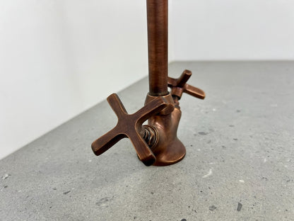 Vintage Copper Gooseneck Faucet with Cross Handles