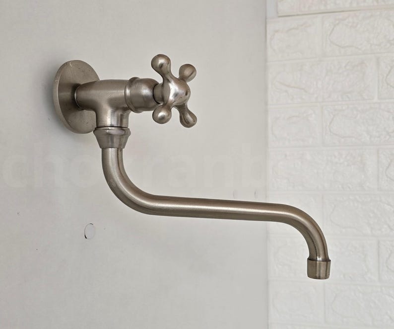 Wall-Mount Faucet Spout with Cross Handle