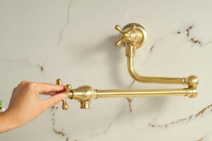 Solid Brass Wall Mount Pot Filler Faucet
