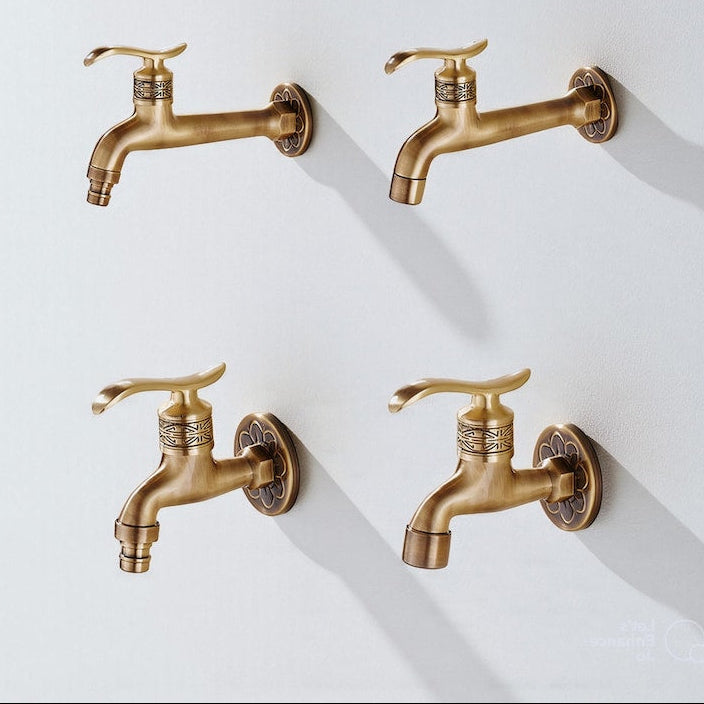 Antique Brass Wall Bibcock