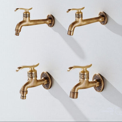 Antique Brass Wall Bibcock