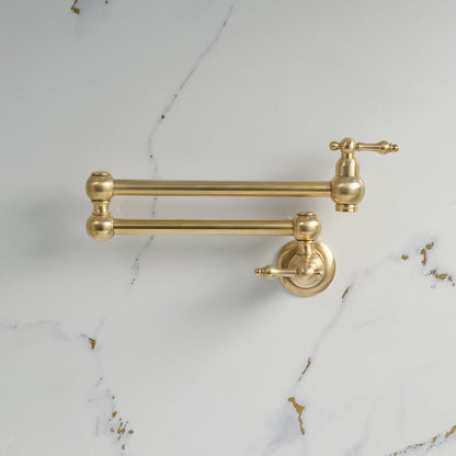 Solid Unlacquered Brass Pot Filler Faucet