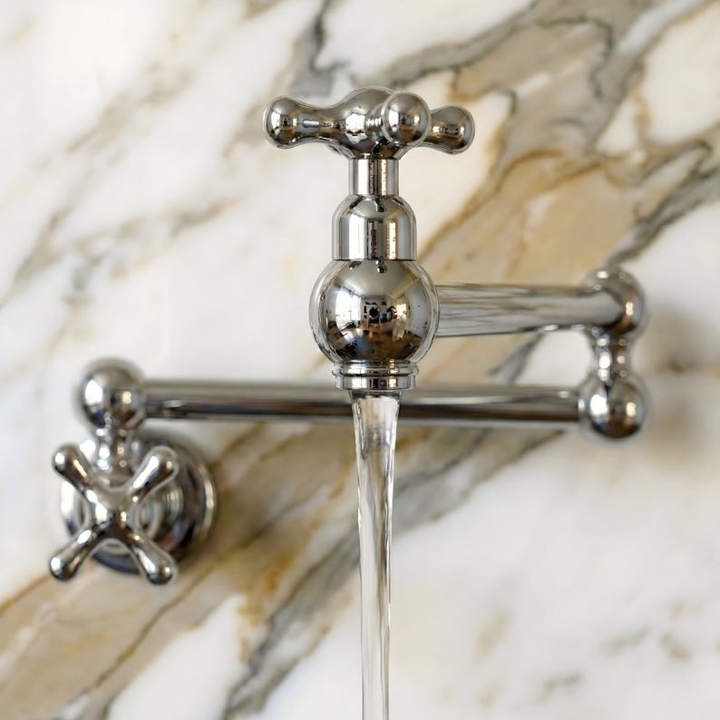 Title: Polished Nickel Wall Mount Pot Filler