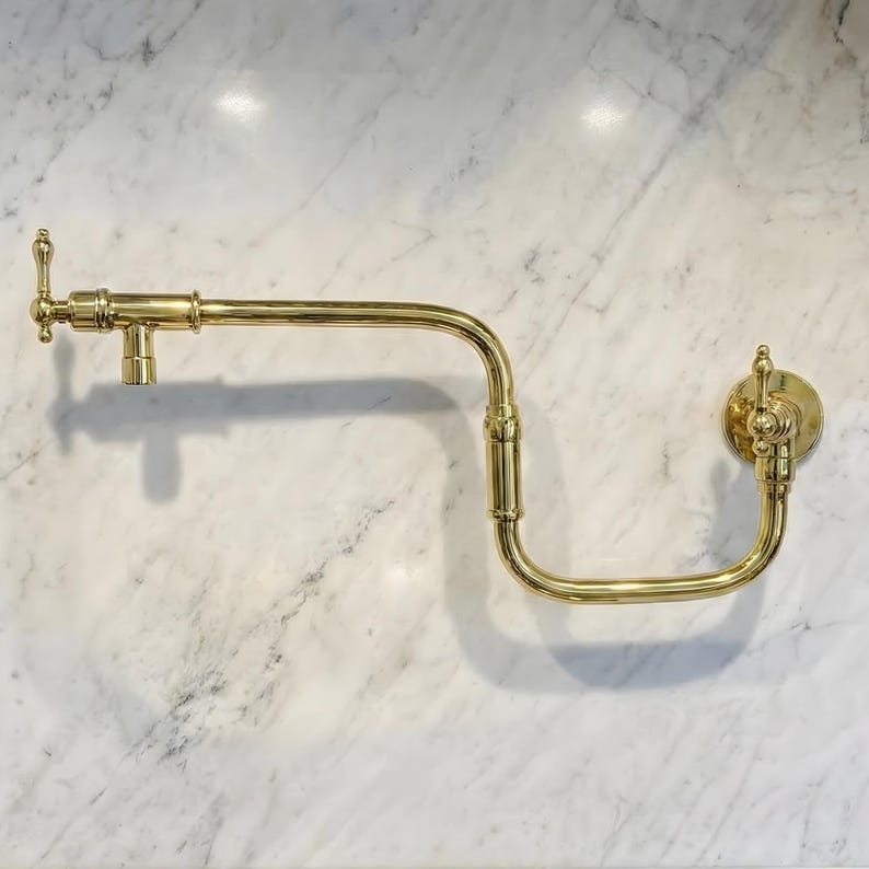 Polished Brass Wall-Mount Faucet