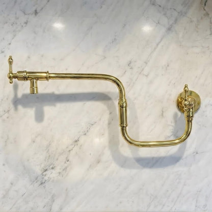 Polished Brass Wall-Mount Faucet