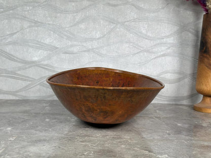Rustic Oxidized Copper Vessel Sink