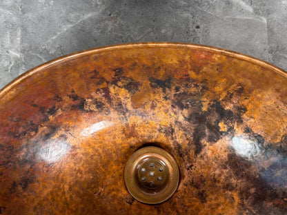 Rustic Oxidized Copper Vessel Sink