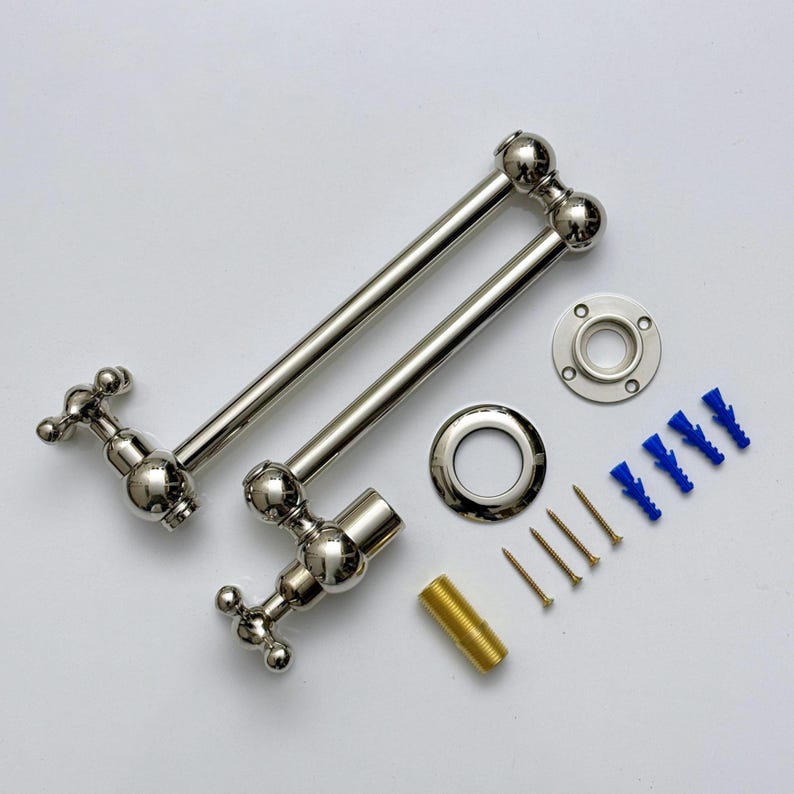 Title: Polished Nickel Wall Mount Pot Filler