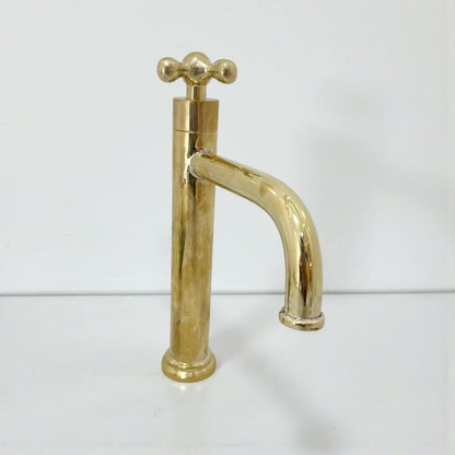 Polished Brass Tall Bathroom Faucet