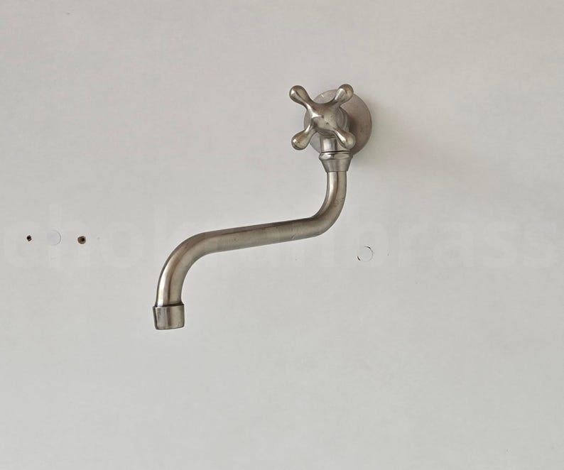 Wall-Mount Faucet Spout with Cross Handle