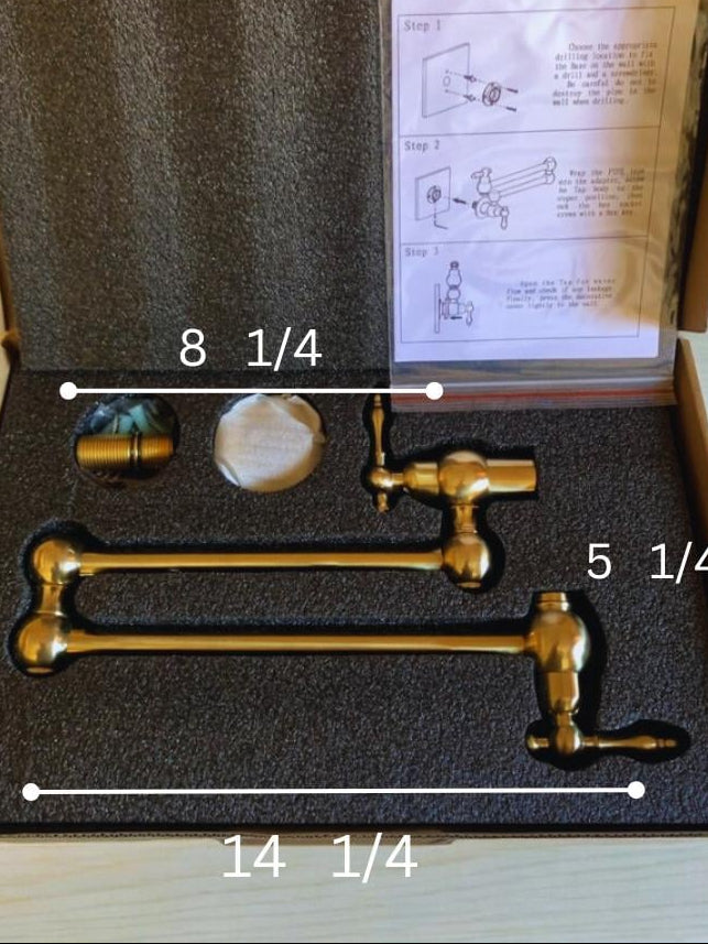 Unlacquered Brass Wall Mount Pot Filler