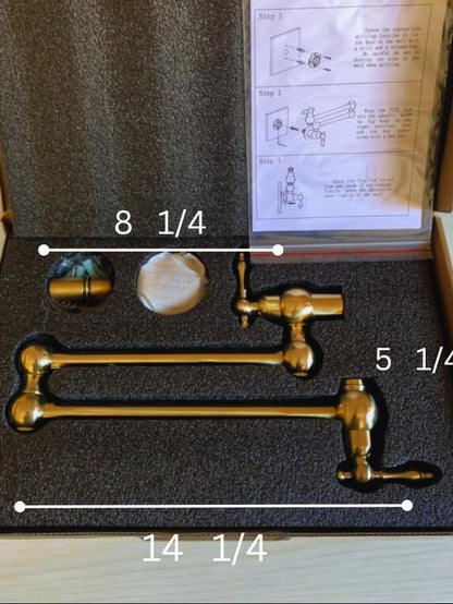 Unlacquered Brass Wall Mount Pot Filler