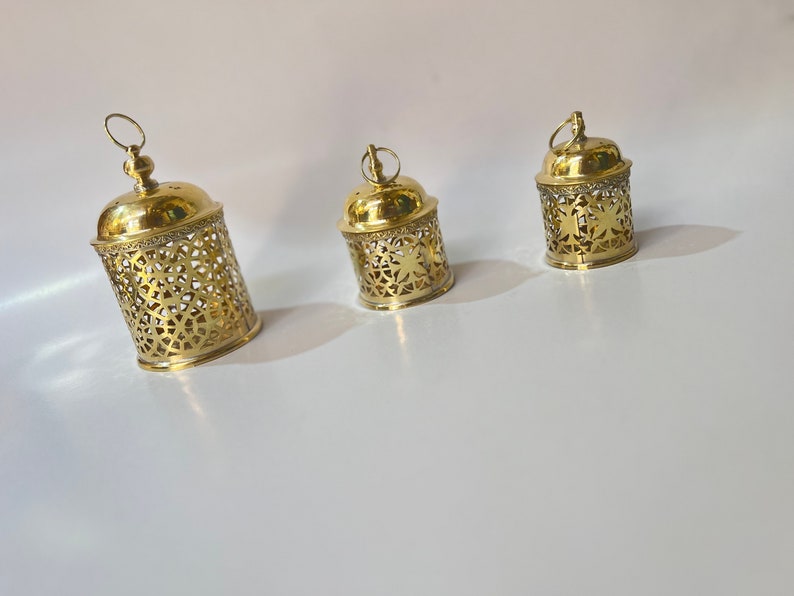 Mini Moroccan Brass Lanterns – Hand-Cut Decorative Candle Holders