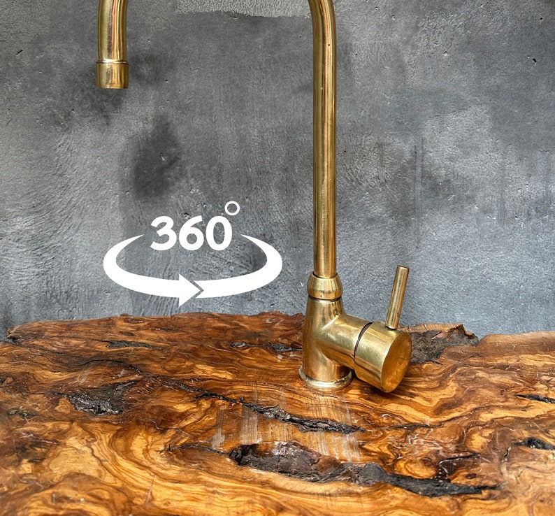 Solid Brass 360° Swivel Gooseneck Bathroom Faucet