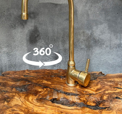 Solid Brass 360° Swivel Gooseneck Bathroom Faucet