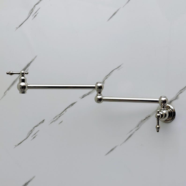 Polished Nickel Wall Mount Pot Filler Faucet