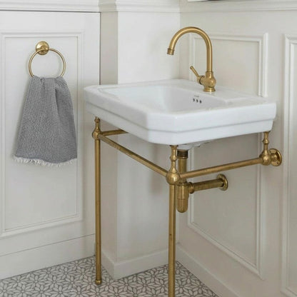 Vintage Solid Brass Single Handle Gooseneck Faucet