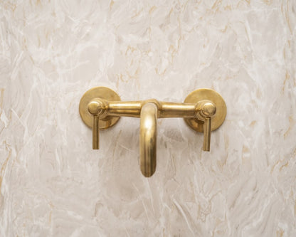 Minimalist Unlacquered Brass Wall-Mount Faucet