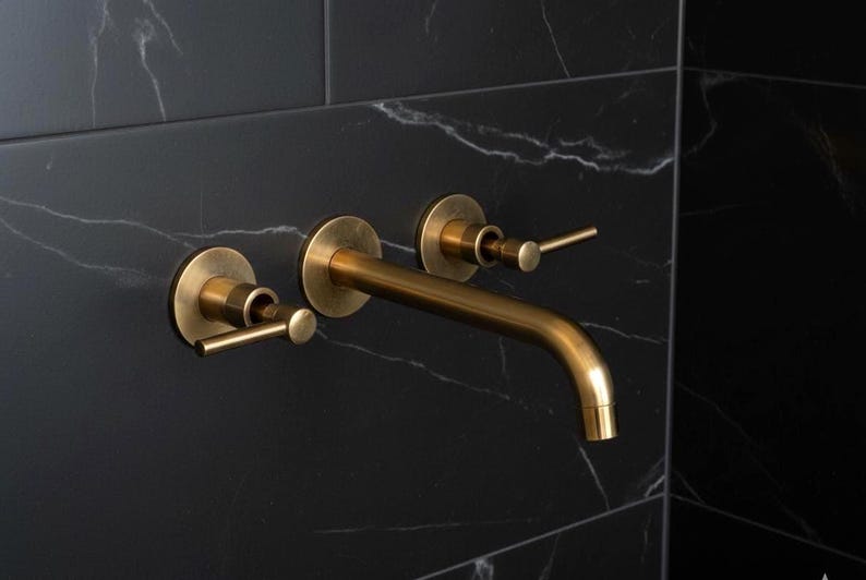 Unlacquered Brass Wall-Mount Faucet