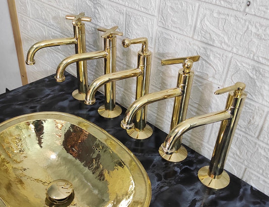 Artisan Unlacquered Brass Deck-Mount Faucet