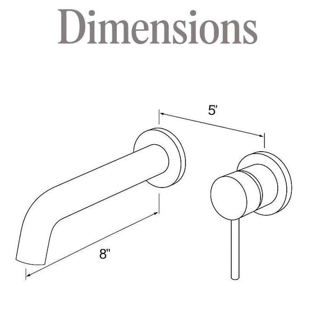 Unlacquered Brass Wall Mount Bathroom Faucet