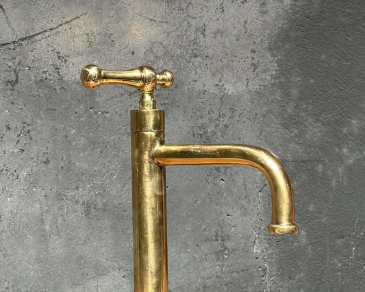 Handcrafted Solid Brass Vessel Sink Faucet with Cross Handle
