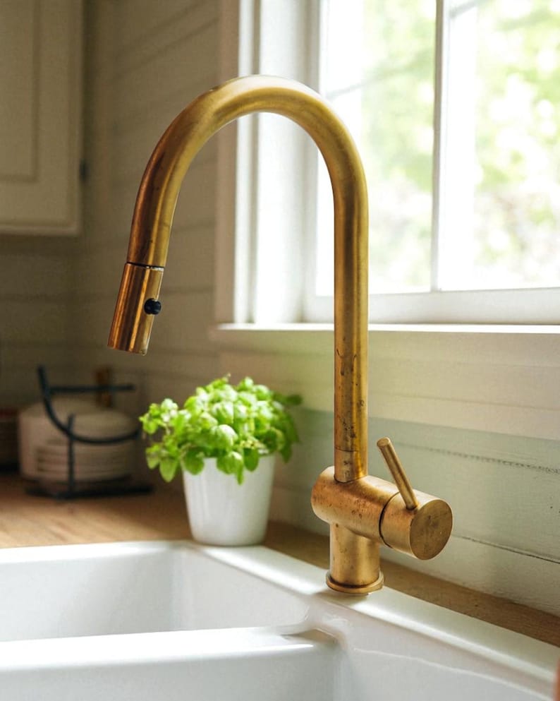 Unlacquered Brass Kitchen Faucet