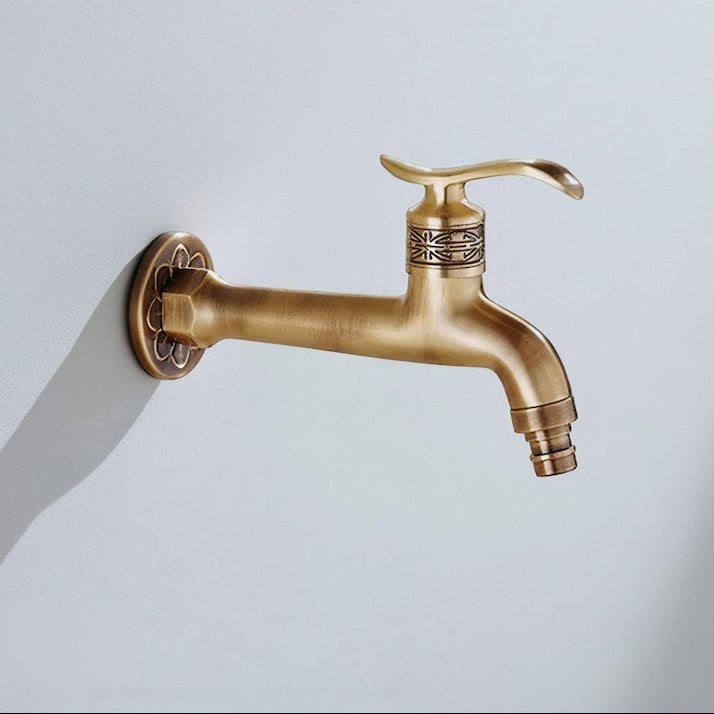 Antique Brass Wall Bibcock