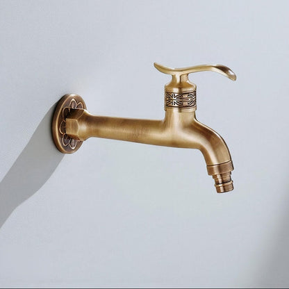 Antique Brass Wall Bibcock