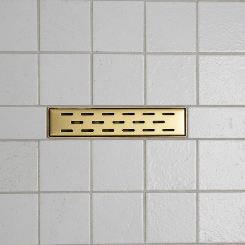 Solid Brass Linear Shower Drain Cover – Slim Slot Grate Modern Bathroom Drain