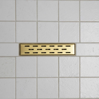 Solid Brass Linear Shower Drain Cover – Slim Slot Grate Modern Bathroom Drain