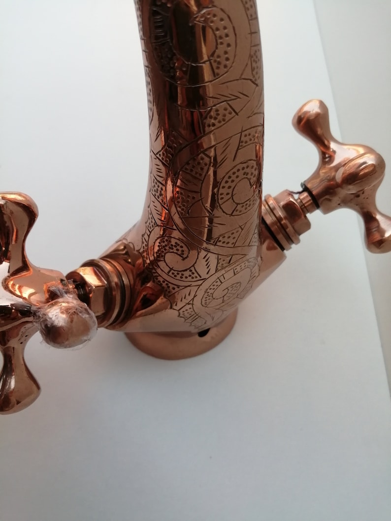 Engraved Wall-Mount Brass Faucet