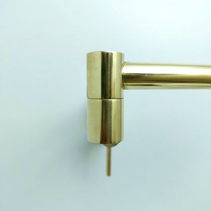 Modern Unlacquered Brass Wall Pot Filler Faucet