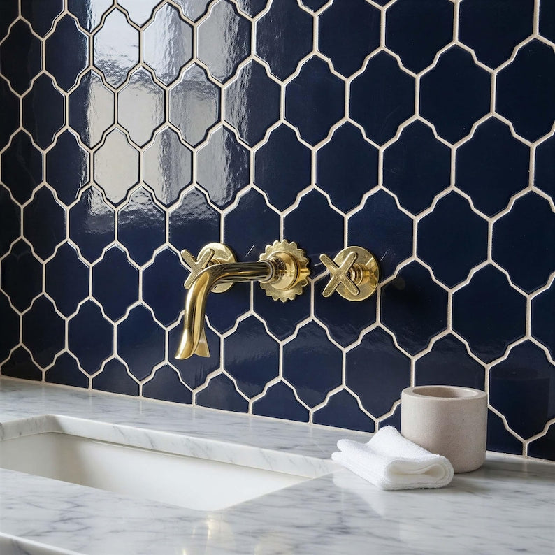 Brass Wall-Mount Bathroom Faucet