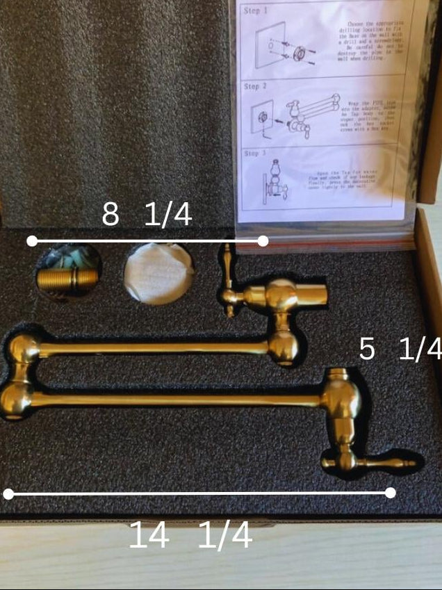 Unlacquered Brass Wall Mount Pot Filler