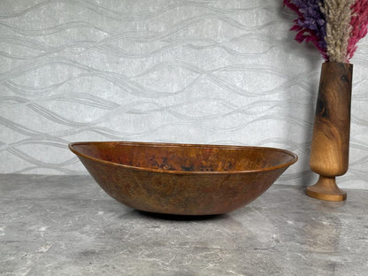 Rustic Oxidized Copper Vessel Sink