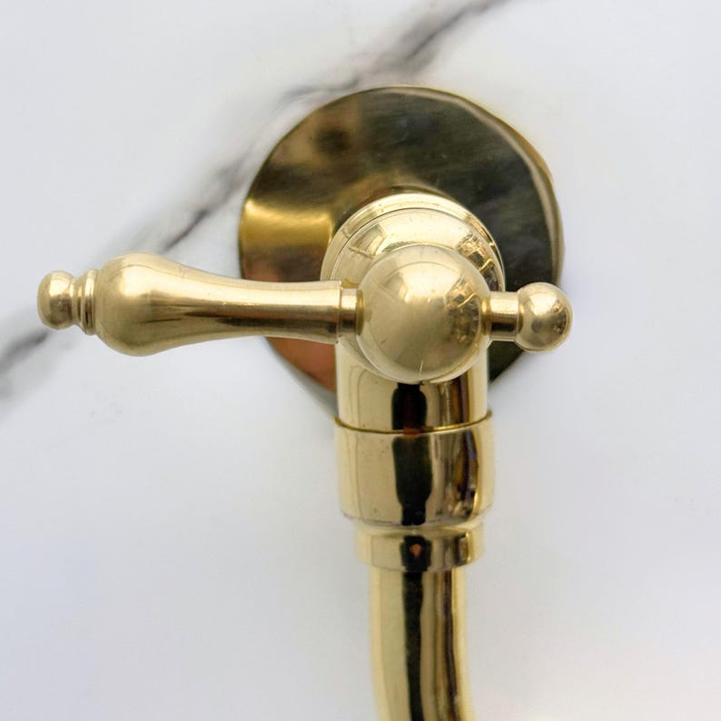 Polished Brass Wall-Mount Faucet