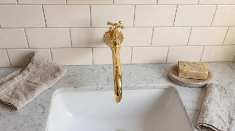 Vintage Solid Brass Wall Faucet