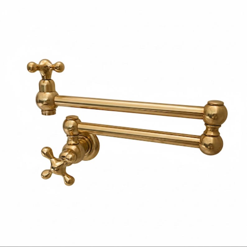 Wall Mounted Folding Stove Faucet with Cross Handles