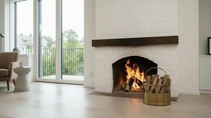 Handmade Solid Brass Firewood Log Holder – Hammered Brass Fireplace Wood Basket