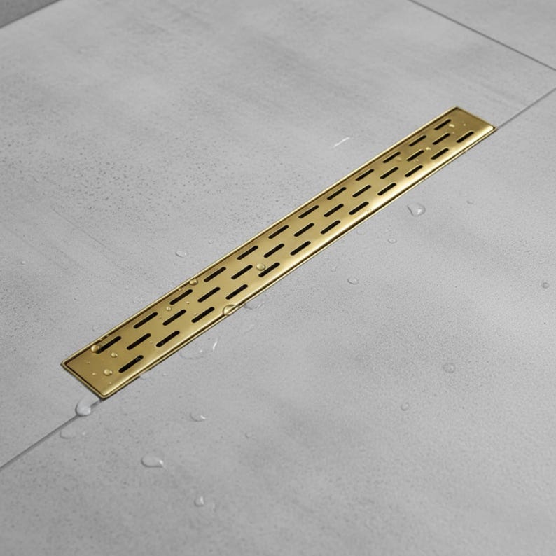 Solid Brass Linear Shower Drain Cover – Slim Slot Grate Modern Bathroom Drain
