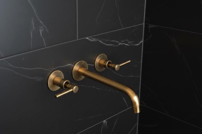 Unlacquered Brass Wall-Mount Faucet